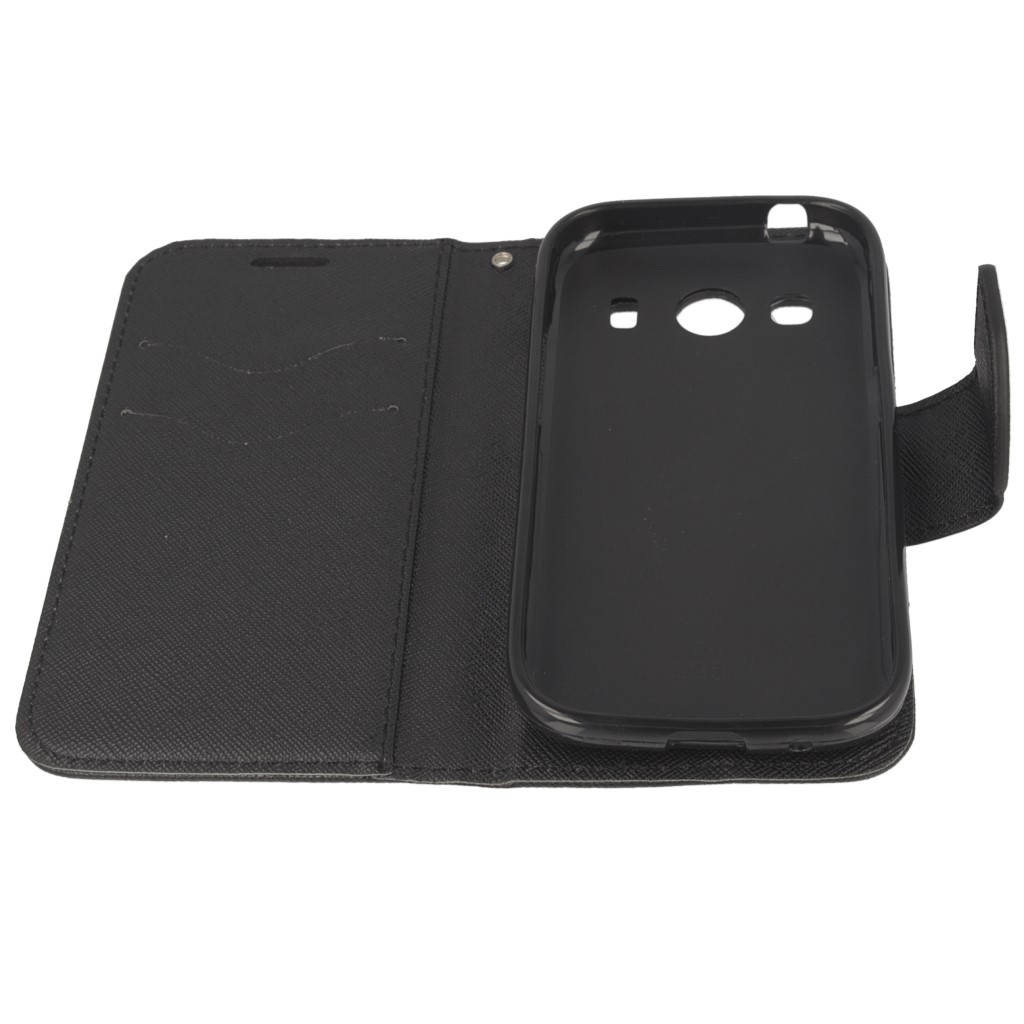 Pokrowiec etui z klapk na magnes Fancy Case czarne SAMSUNG SM-G920F Galaxy S6 / 10