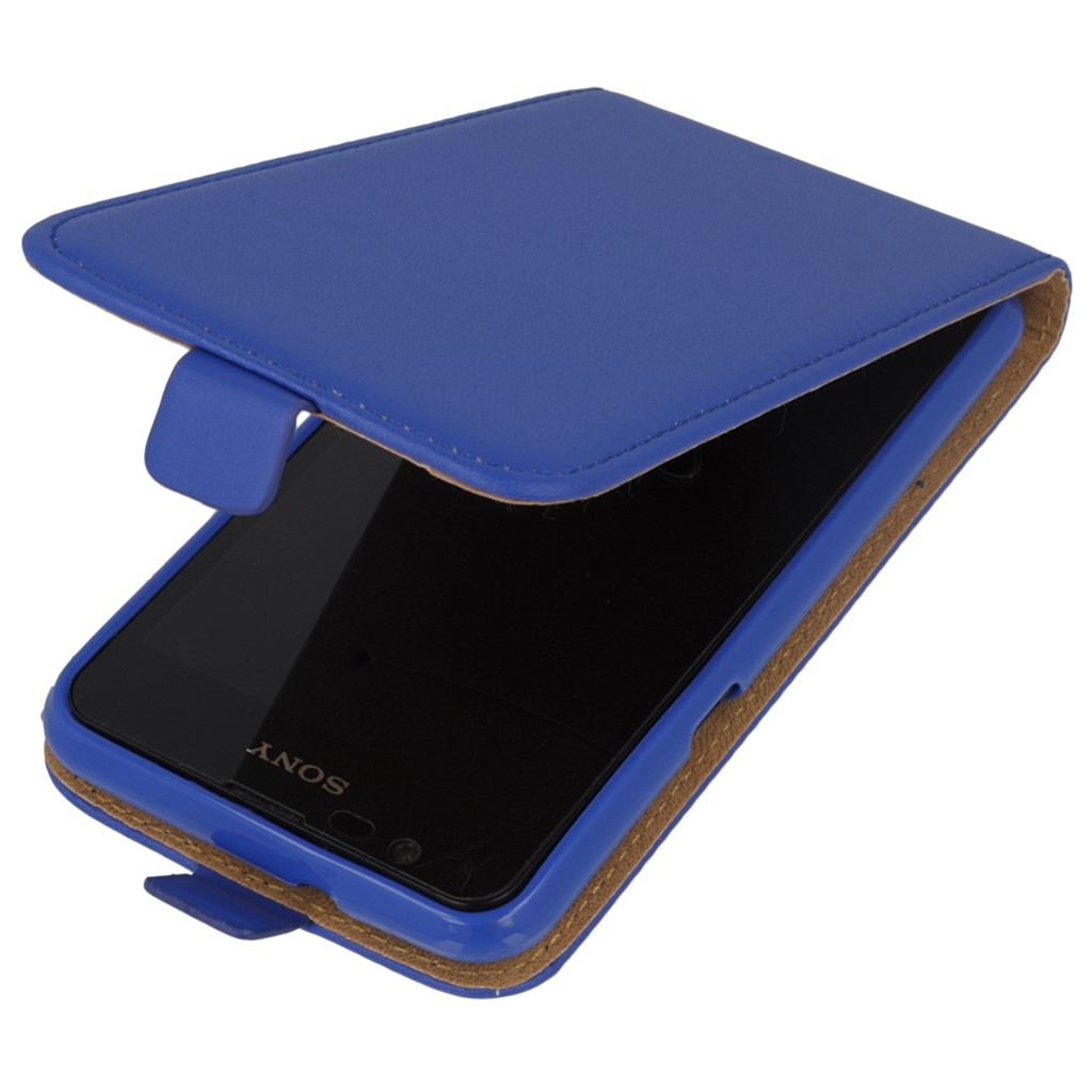Pokrowiec z klapk na magnes Prestige Slim Flexi niebieski SONY Xperia E4g