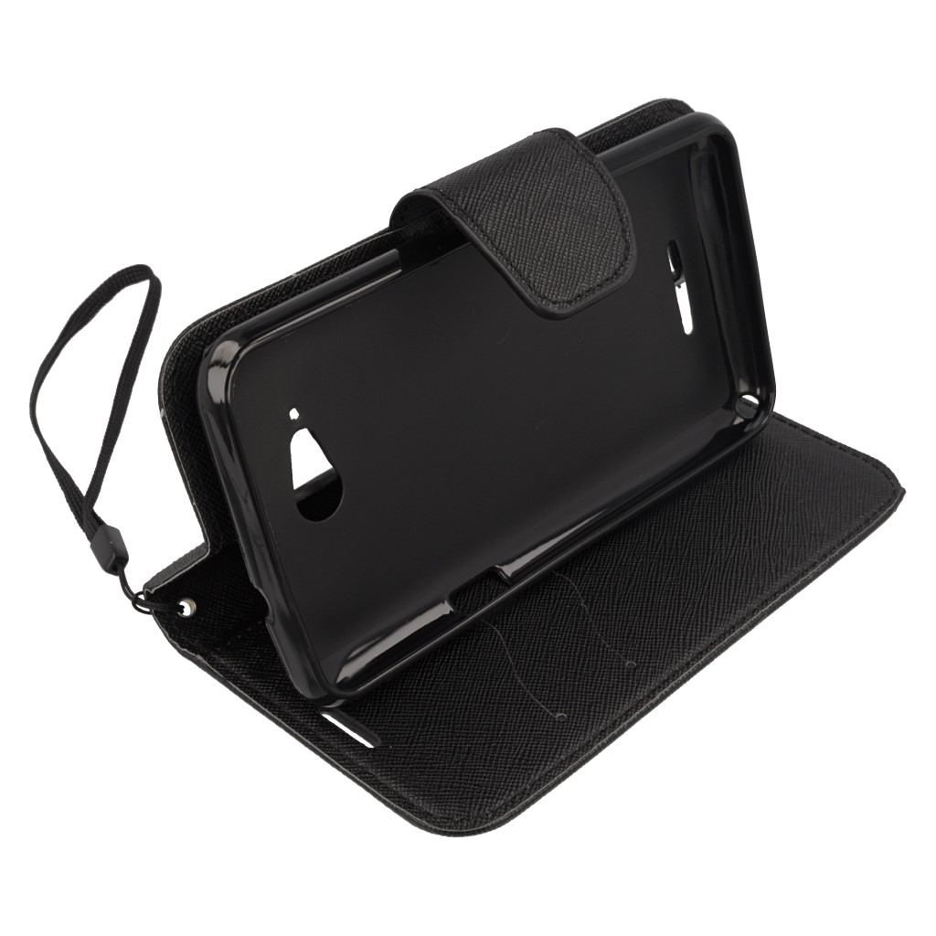 Pokrowiec etui z klapk na magnes Fancy Case czarne SONY Xperia Z1 Compact / 6