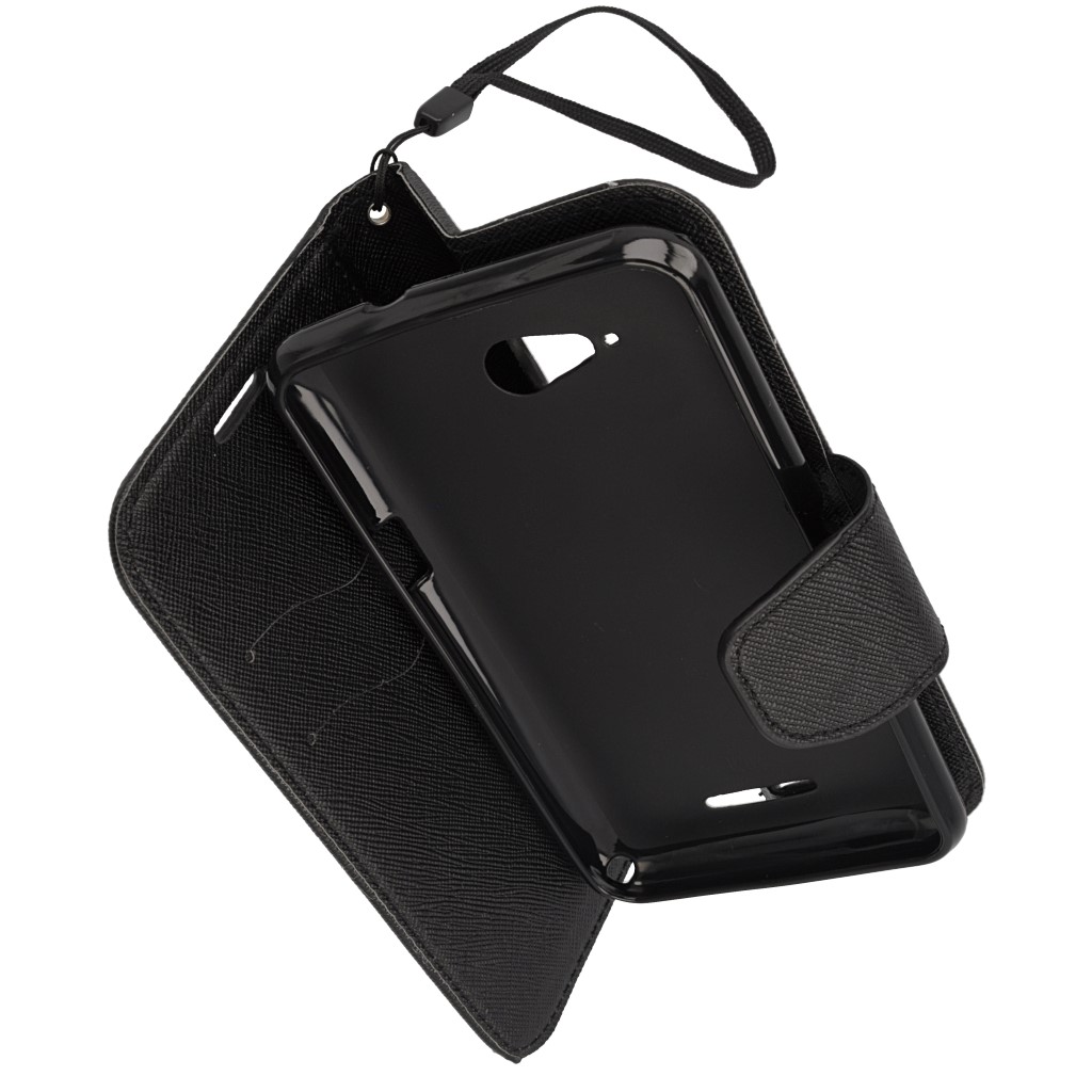 Pokrowiec etui z klapk na magnes Fancy Case czarne SONY Xperia Z1 Compact / 7