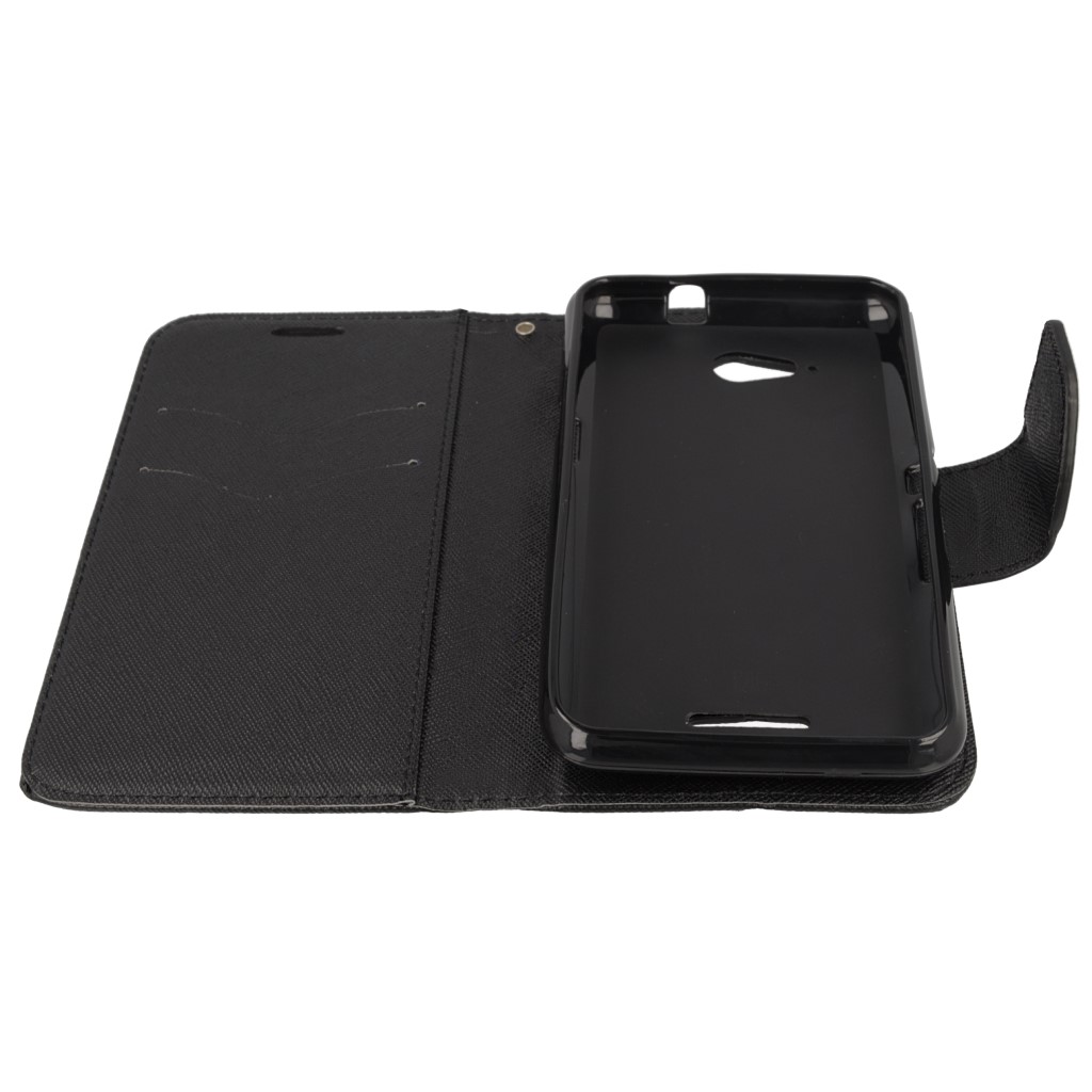 Pokrowiec etui z klapk na magnes Fancy Case czarne SONY Xperia Z1 Compact / 10