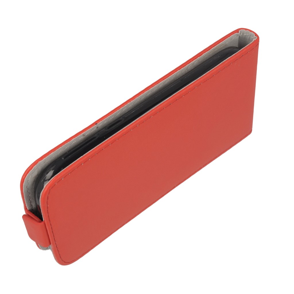 Pokrowiec z klapk na magnes Prestige Slim Flexi czerwony ALCATEL One Touch Pop C7 / 5