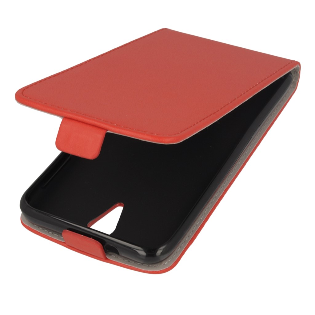 Pokrowiec z klapk na magnes Prestige Slim Flexi czerwony HTC Desire 620