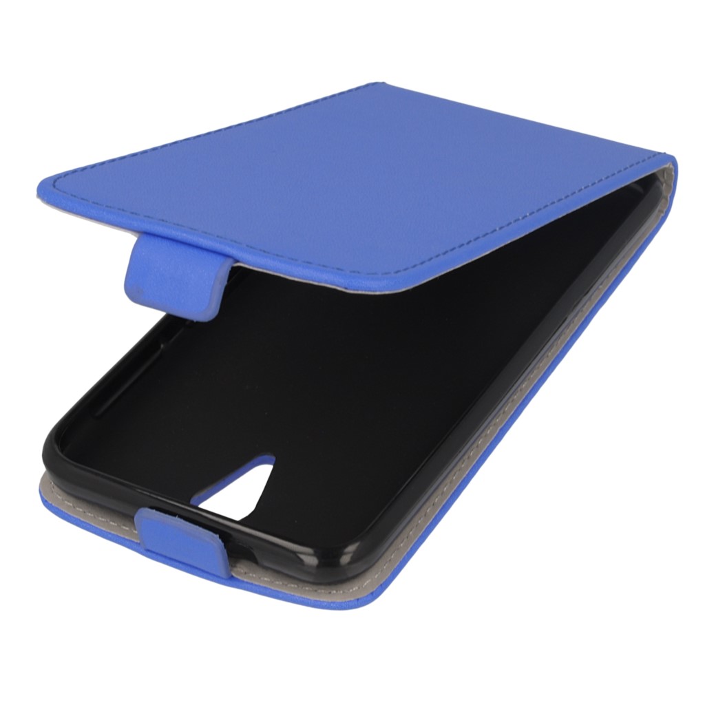 Pokrowiec z klapk na magnes Prestige Slim Flexi  niebieski HTC Desire 620