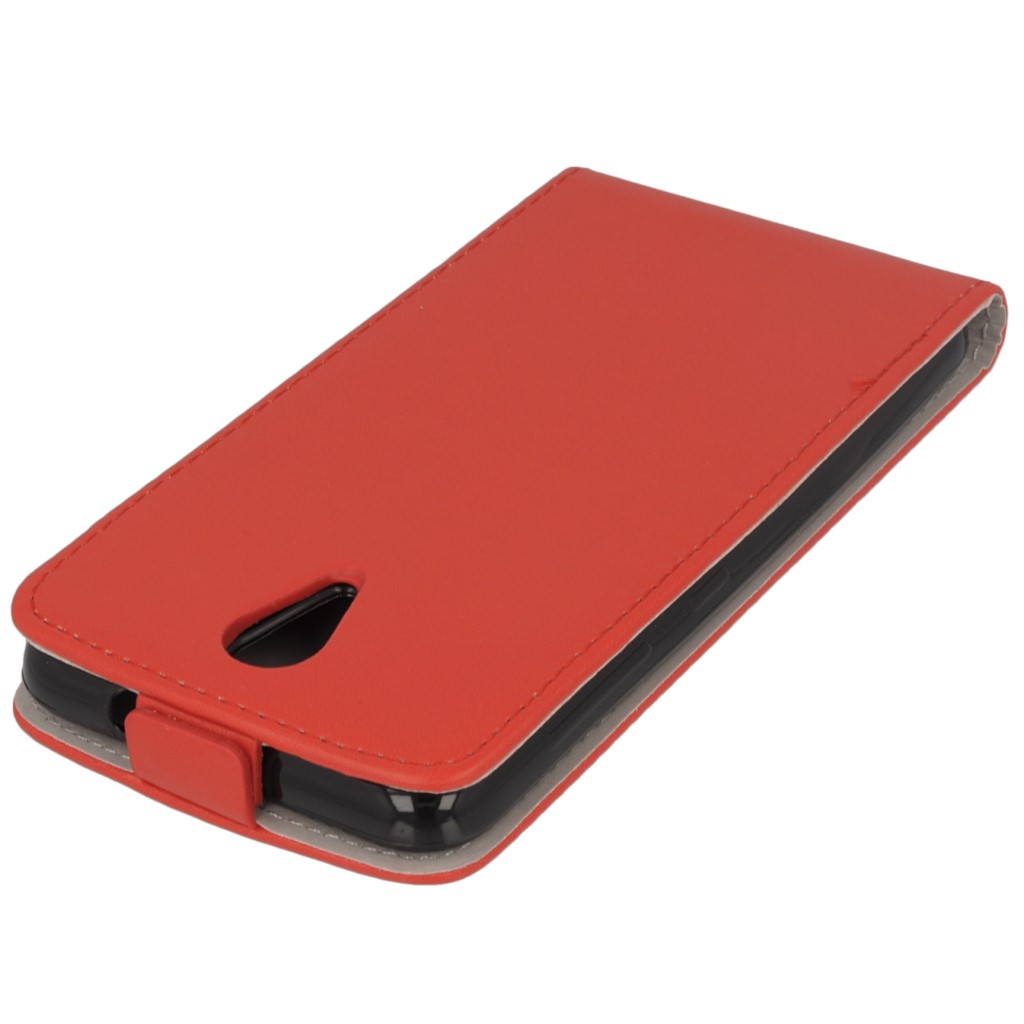Pokrowiec z klapk na magnes Prestige Slim Flexi czerwony HTC Desire 620 / 3