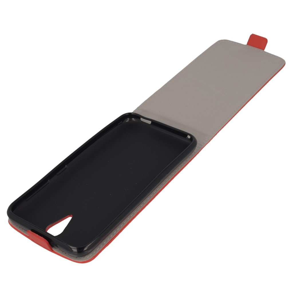 Pokrowiec z klapk na magnes Prestige Slim Flexi czerwony HTC Desire 620 / 6