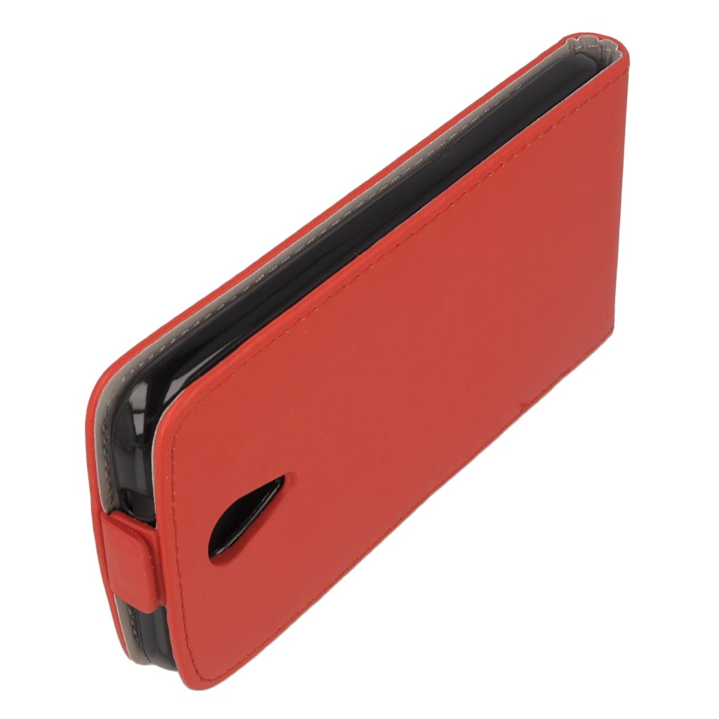 Pokrowiec z klapk na magnes Prestige Slim Flexi czerwony HTC Desire 620 / 9