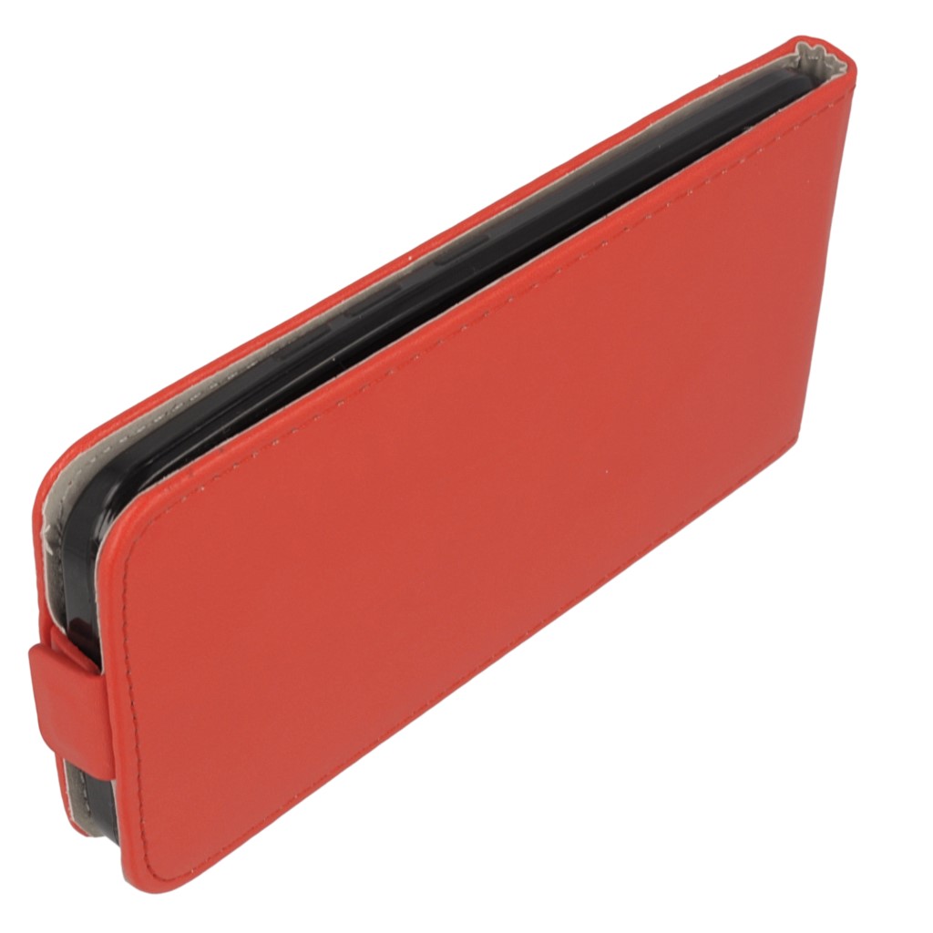 Pokrowiec z klapk na magnes Prestige Slim Flexi czerwony HTC One M9 Prime CE / 6
