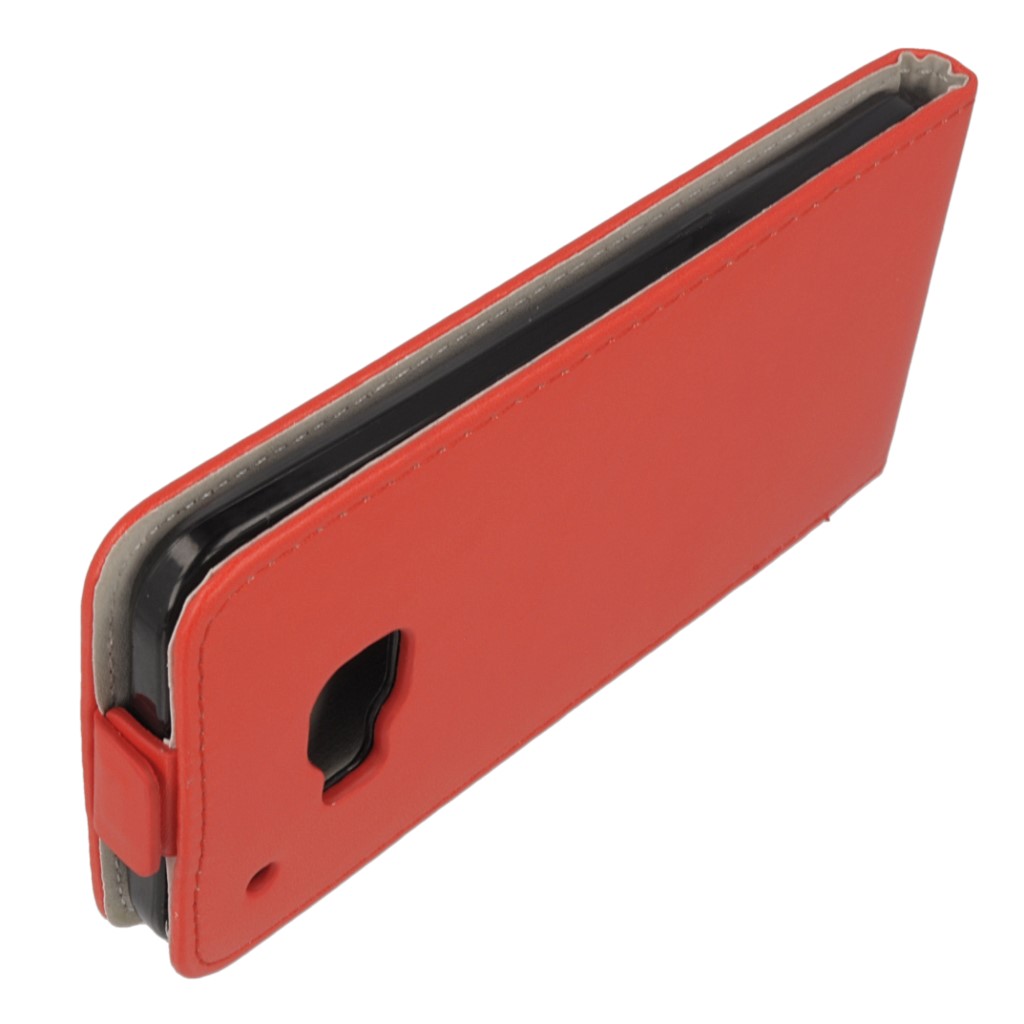Pokrowiec z klapk na magnes Prestige Slim Flexi czerwony HTC One M9 Prime CE / 7
