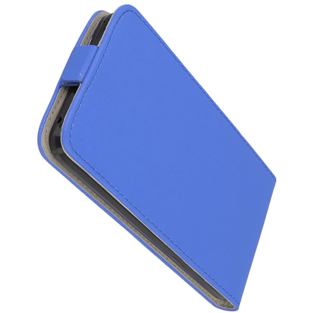 Pokrowiec z klapk na magnes Prestige Slim Flexi niebieski HUAWEI Ascend Y600 / 8