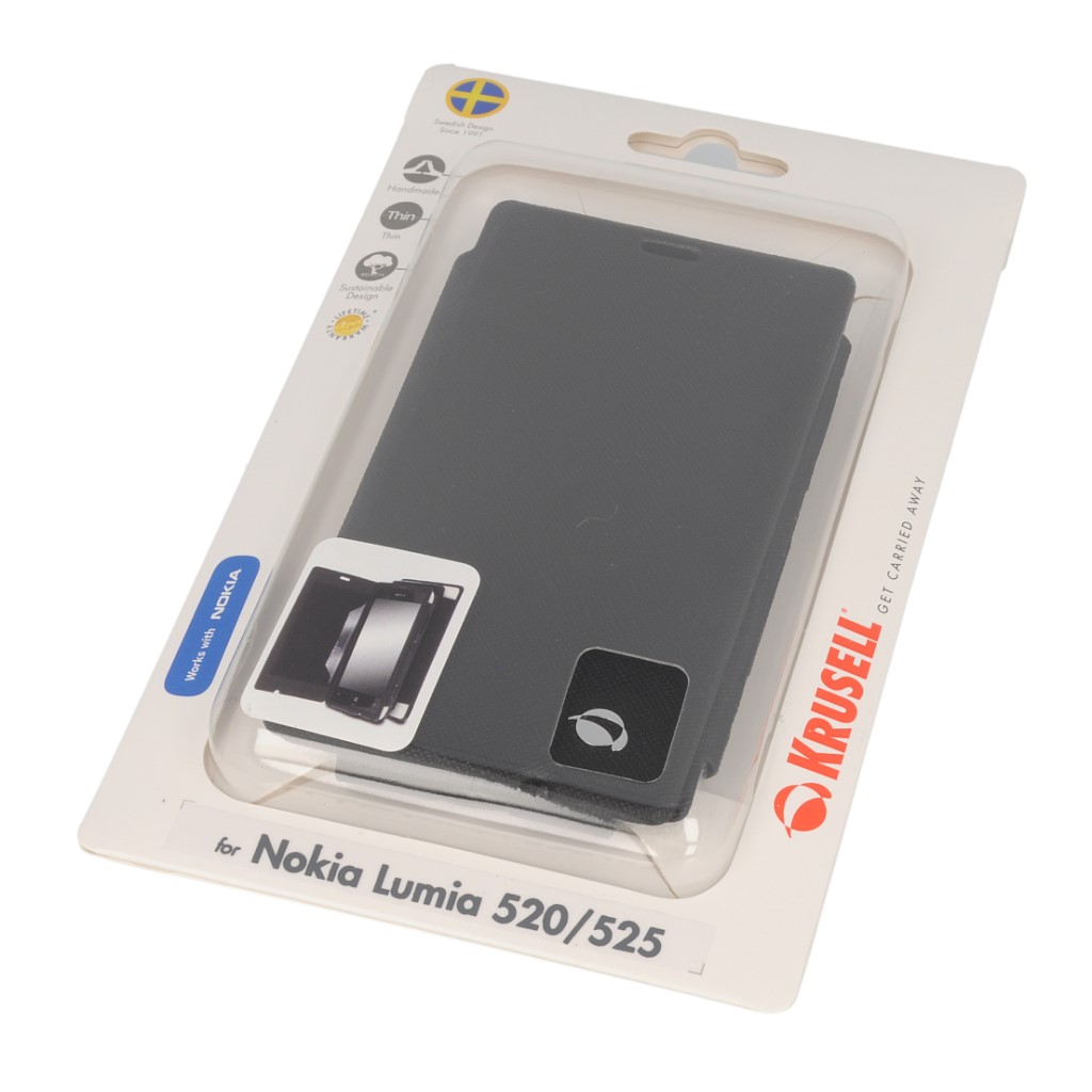 Pokrowiec etui KRUSELL FlipCover Malmo Black NOKIA Lumia 520 / 8