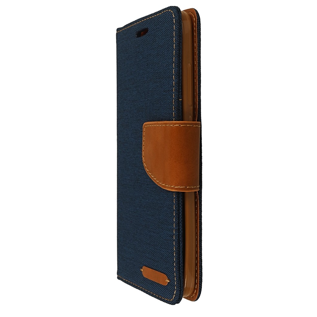 Pokrowiec etui Portfelowe Canvas granatowe Xiaomi Redmi Note 5A Prime / 5