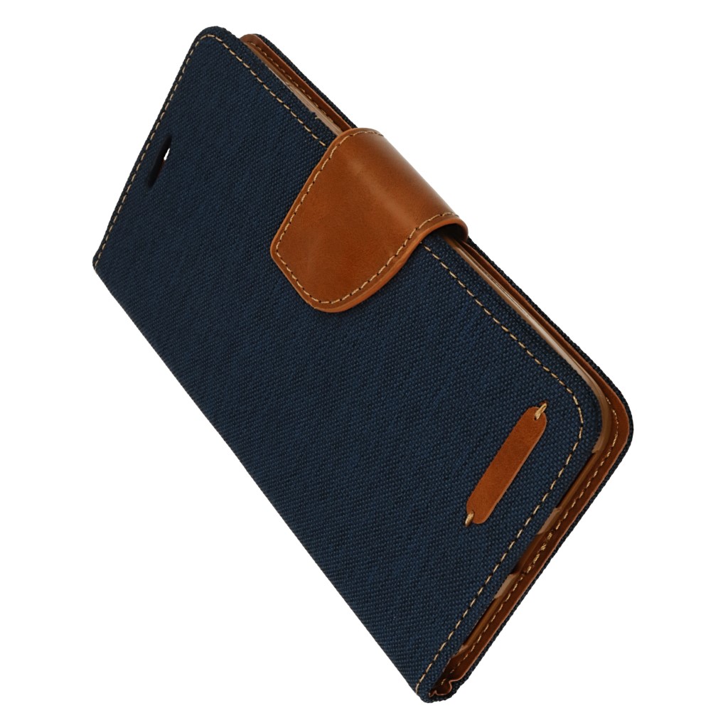 Pokrowiec etui Portfelowe Canvas granatowe Xiaomi Redmi Note 5A Prime / 7