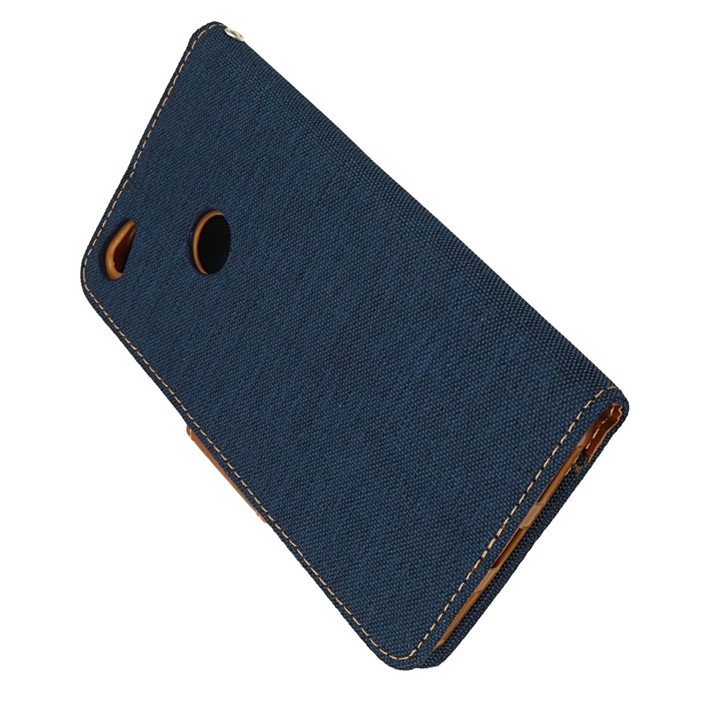 Pokrowiec etui Portfelowe Canvas granatowe Xiaomi Redmi Note 5A Prime / 8