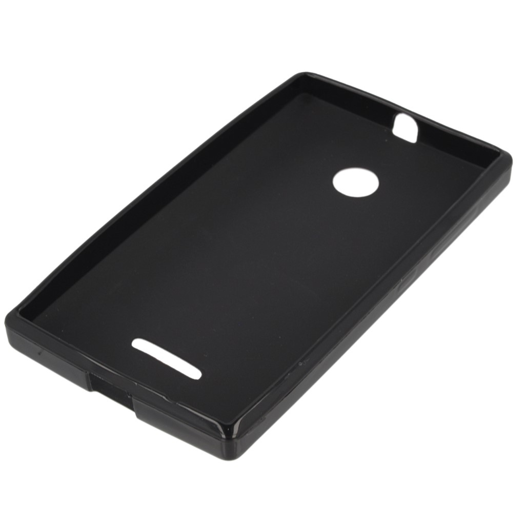 Pokrowiec silikonowe etui BACK CASE czarne Microsoft Lumia 435 / 6