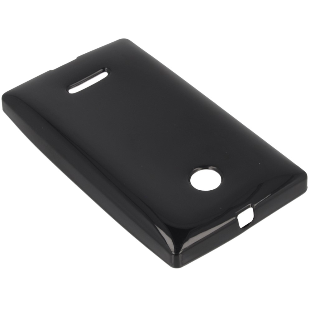 Pokrowiec silikonowe etui BACK CASE czarne Microsoft Lumia 435 Dual SIM / 7