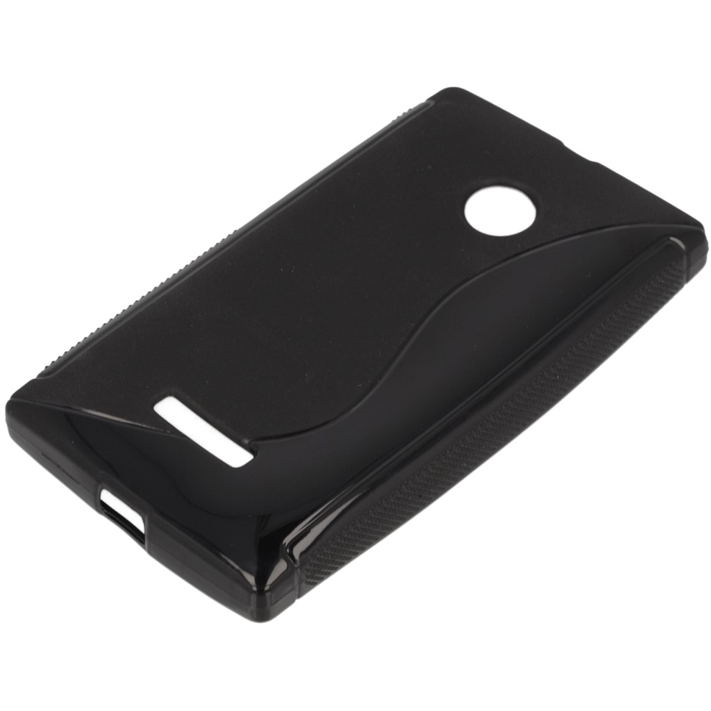 Pokrowiec etui silikonowe S-CASE czarne Microsoft Lumia 435 Dual SIM / 5