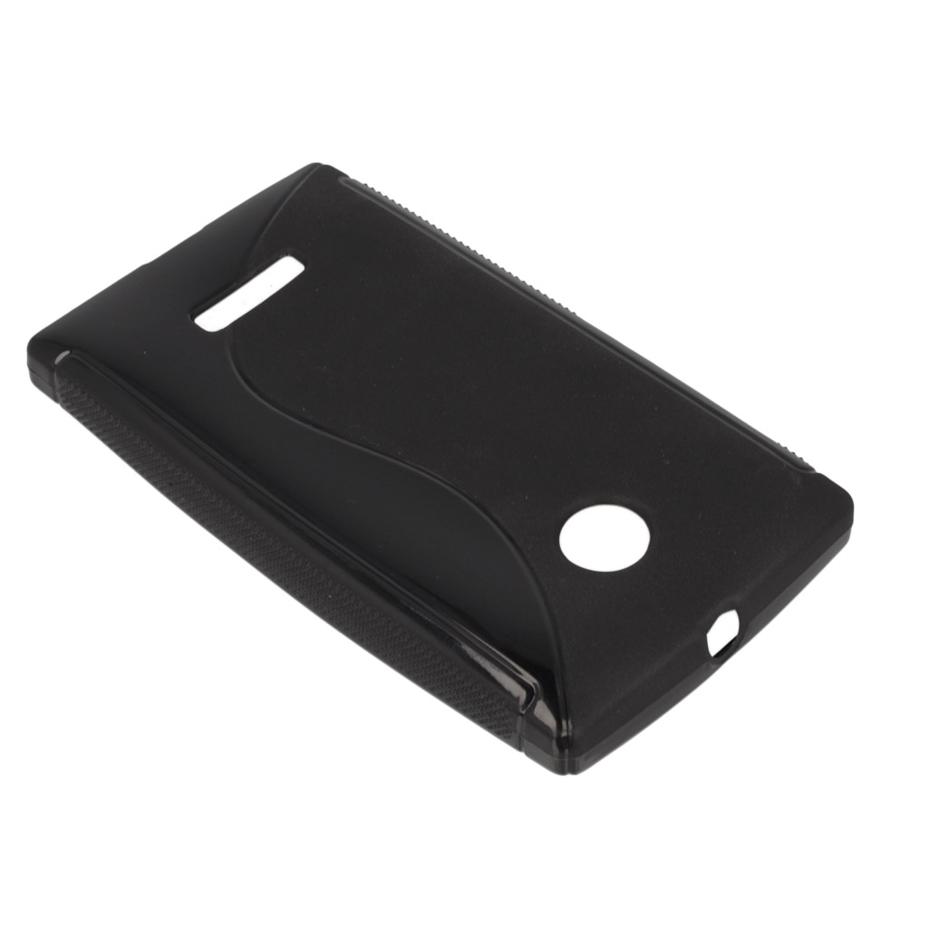 Pokrowiec etui silikonowe S-CASE czarne Microsoft Lumia 435 Dual SIM / 7