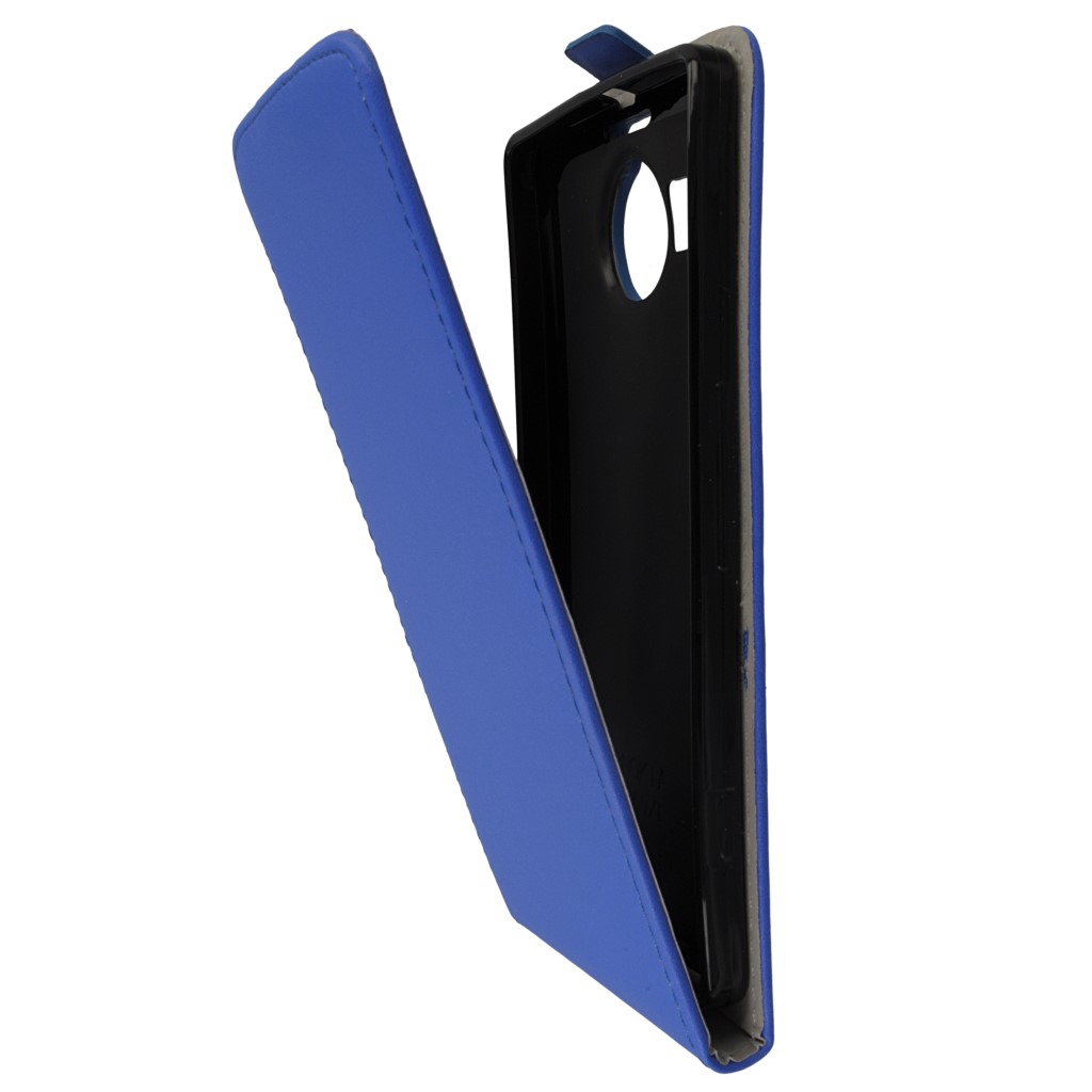 Pokrowiec z klapk na magnes Prestige Slim Flexi  niebieski Microsoft Lumia 950 XL / 7