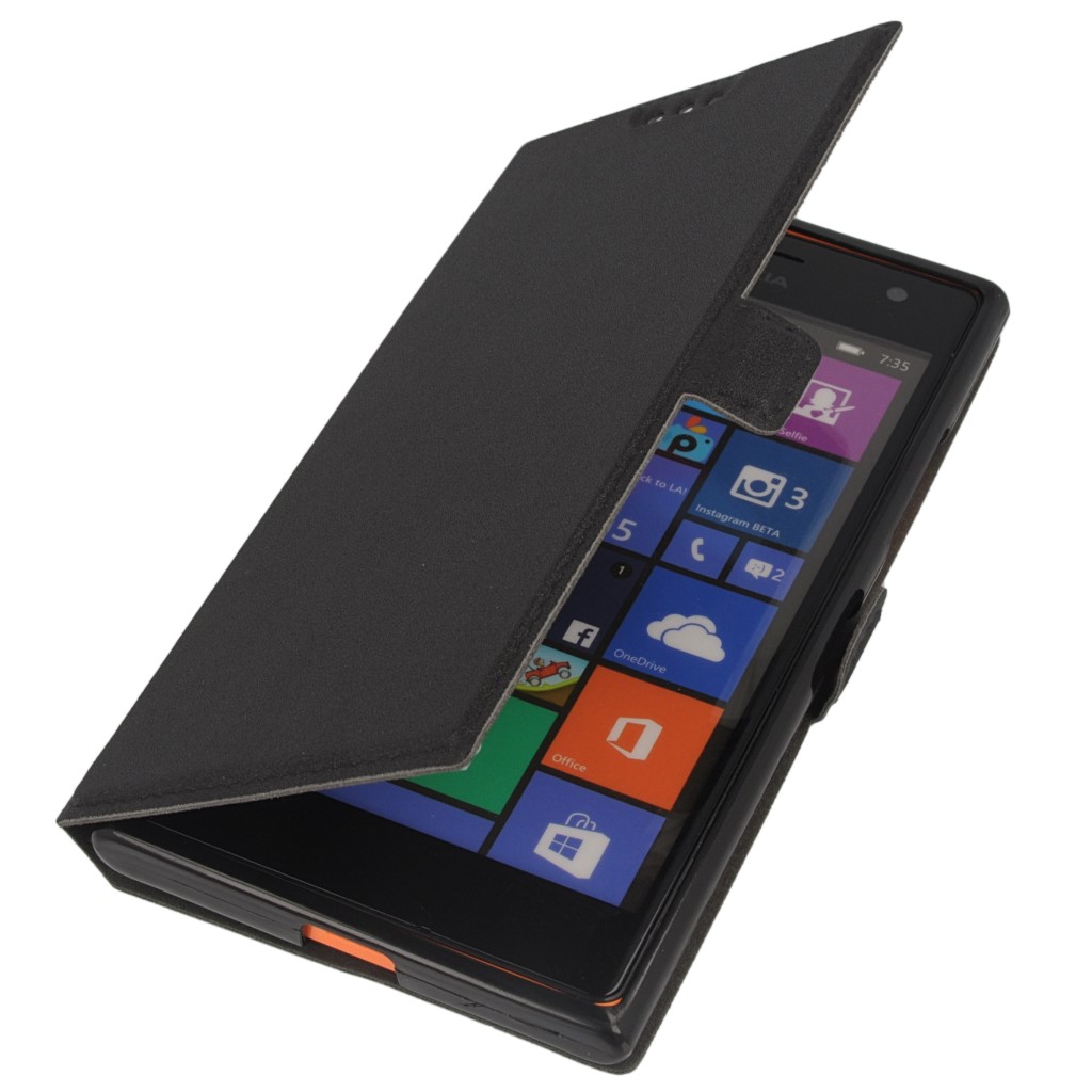Pokrowiec etui Flexi Book czarne NOKIA Lumia 730