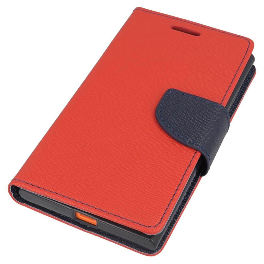 Pokrowiec etui z klapk na magnes Fancy Case czerwono-granatowe NOKIA Lumia 730 / 2