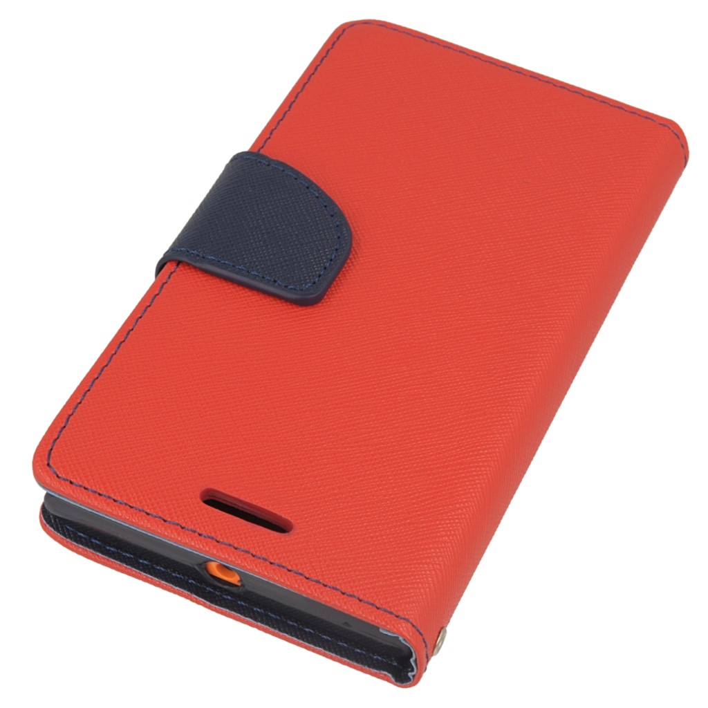 Pokrowiec etui z klapk na magnes Fancy Case czerwono-granatowe NOKIA Lumia 730 / 3