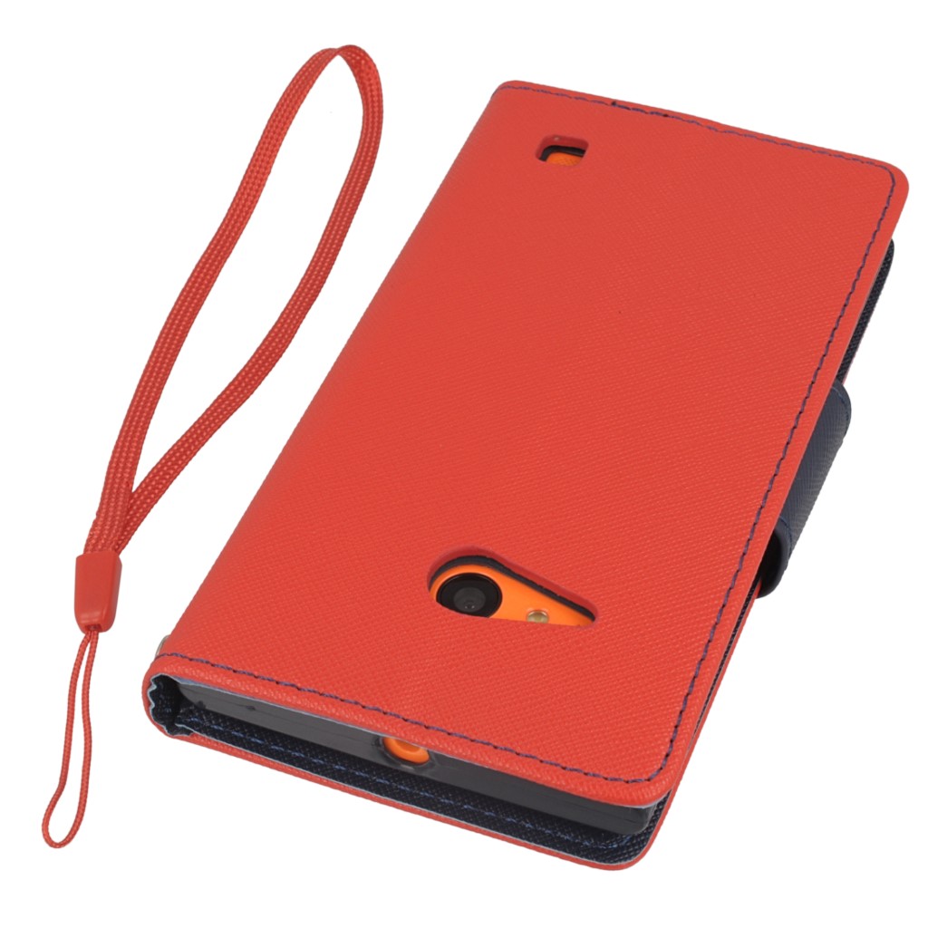 Pokrowiec etui z klapk na magnes Fancy Case czerwono-granatowe NOKIA Lumia 730 / 5