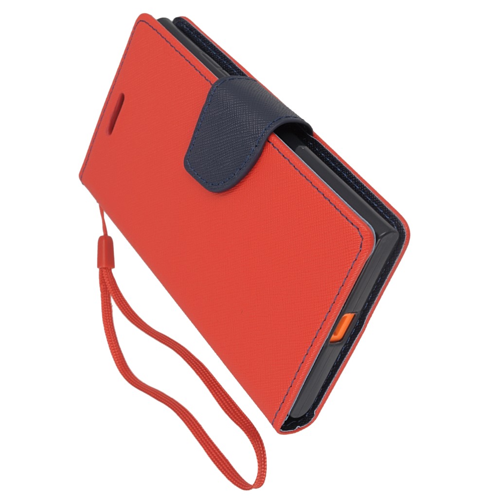 Pokrowiec etui z klapk na magnes Fancy Case czerwono-granatowe NOKIA Lumia 730 / 8