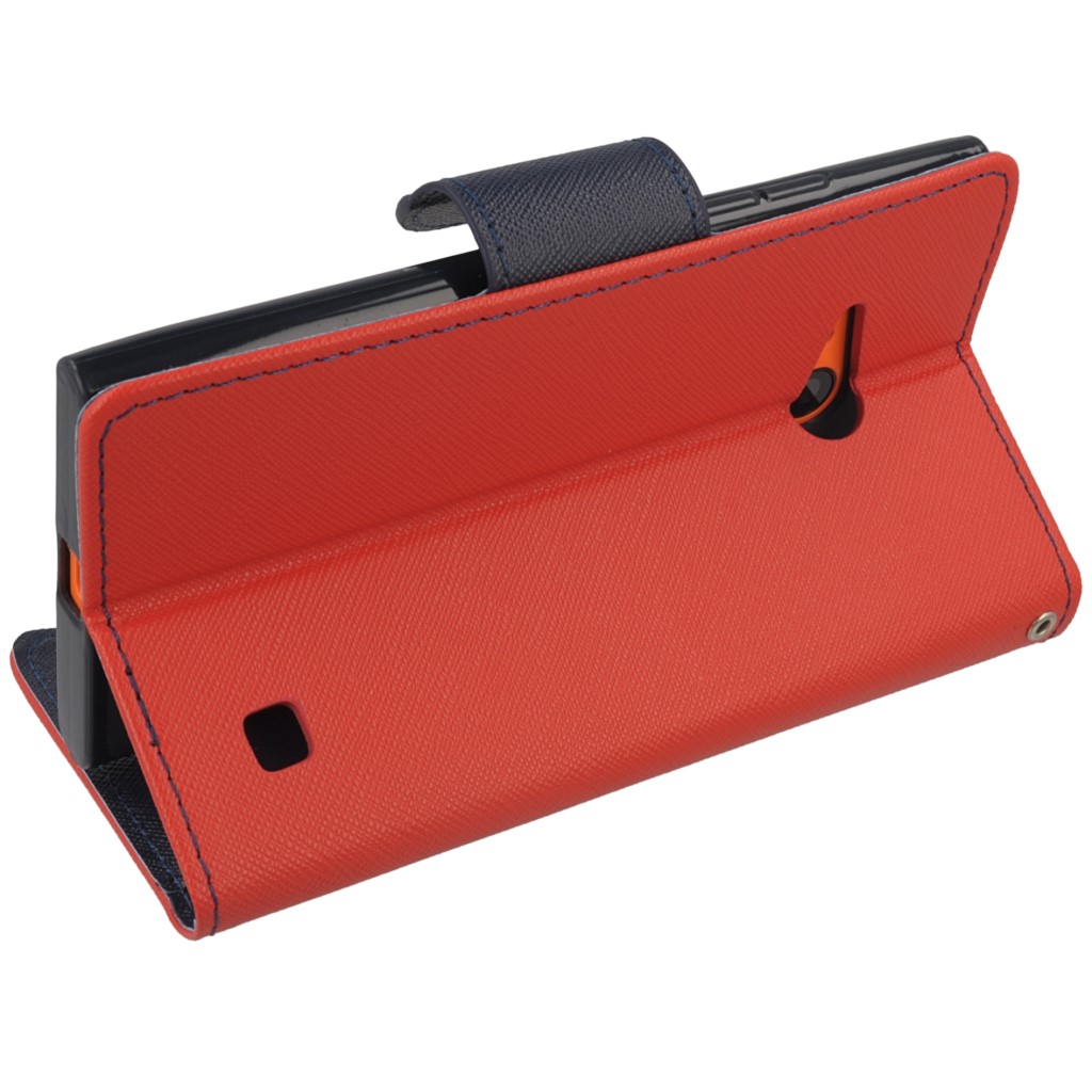 Pokrowiec etui z klapk na magnes Fancy Case czerwono-granatowe NOKIA Lumia 730 / 10