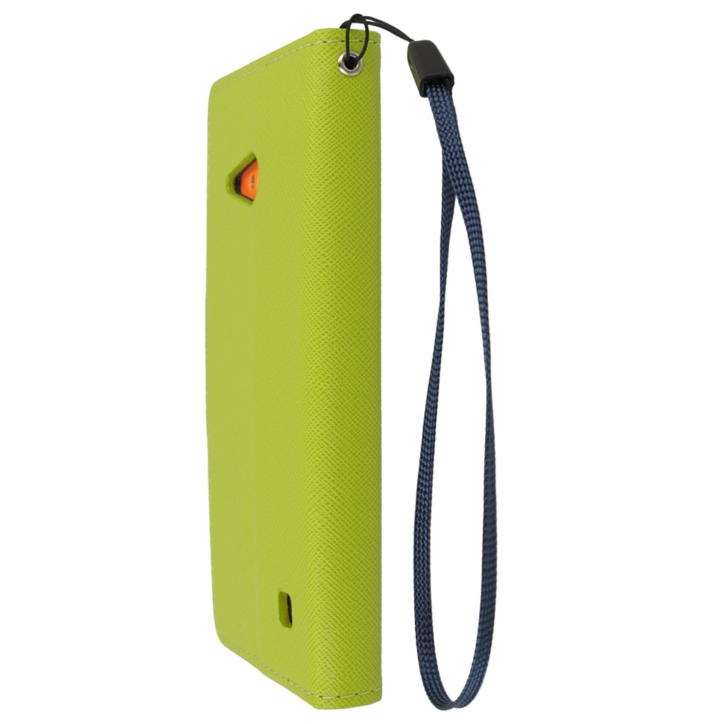 Pokrowiec etui z klapk na magnes Fancy Case limonkowo-granatowe NOKIA Lumia 730 / 7
