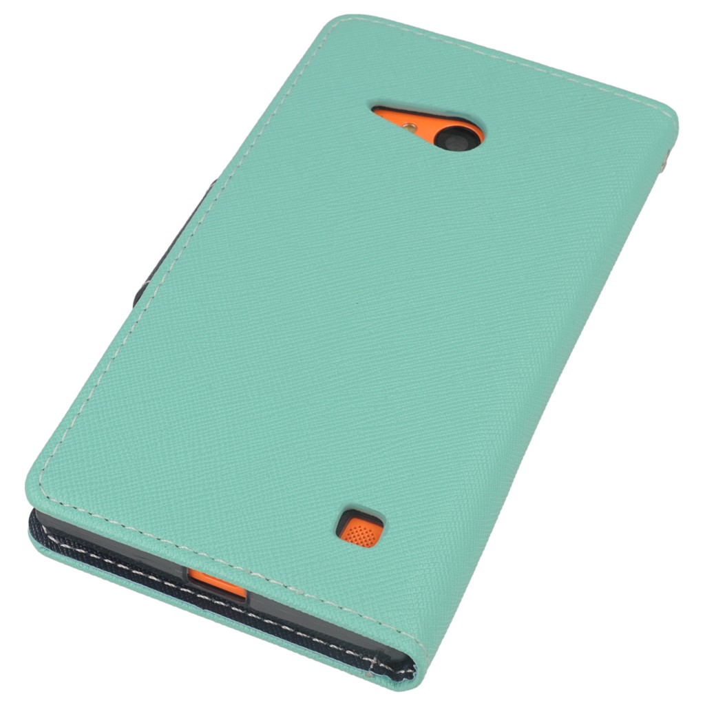 Pokrowiec etui z klapk na magnes Fancy Case mitowo-granatowe NOKIA Lumia 730 / 4