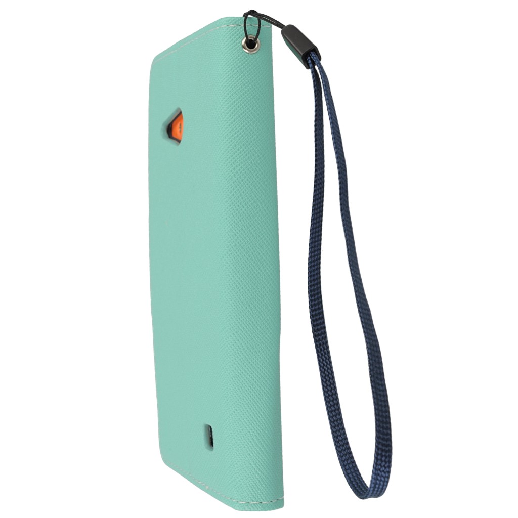Pokrowiec etui z klapk na magnes Fancy Case mitowo-granatowe NOKIA Lumia 730 / 7