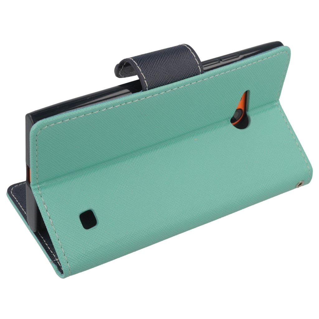 Pokrowiec etui z klapk na magnes Fancy Case mitowo-granatowe NOKIA Lumia 730 / 10