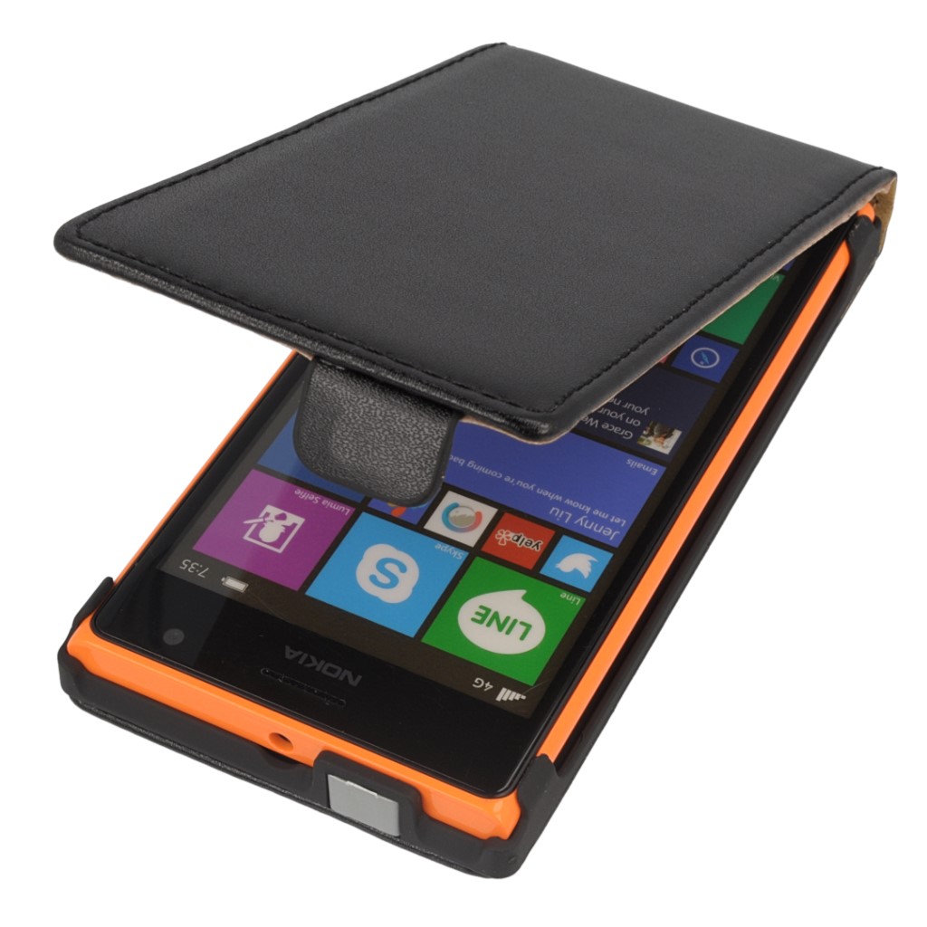 Pokrowiec z klapk na magnes Prestige Slim czarny NOKIA Lumia 730