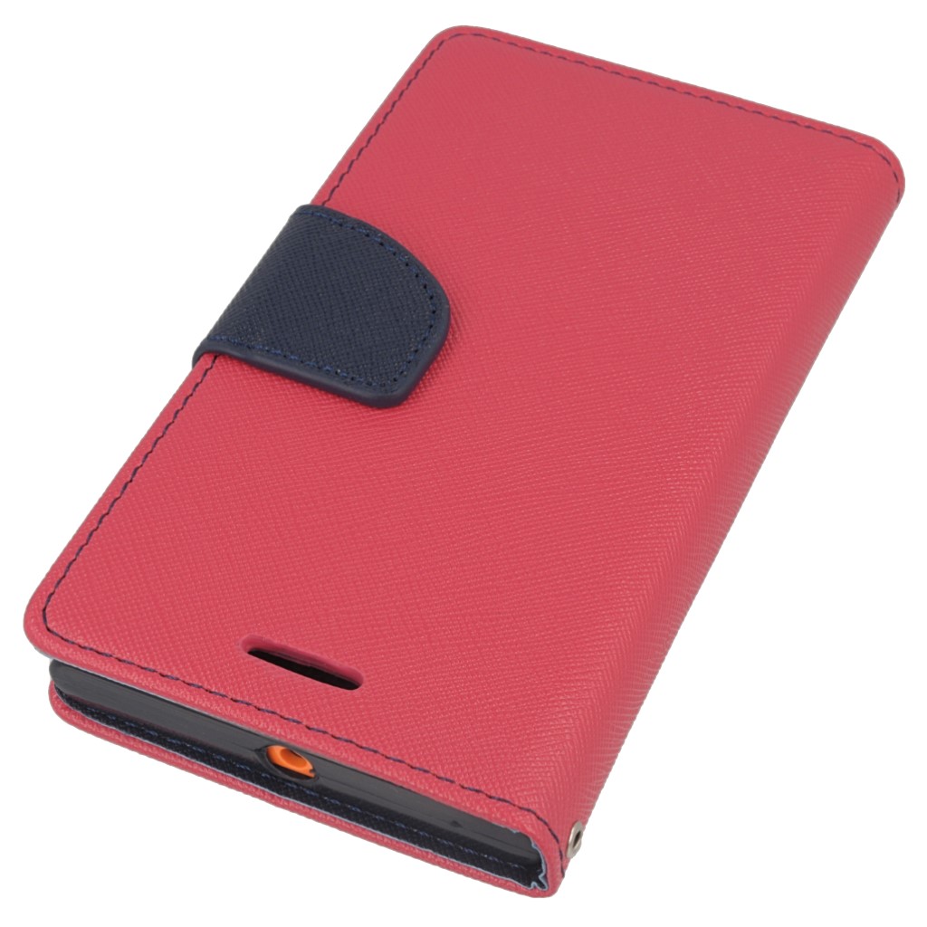 Pokrowiec etui z klapk na magnes Fancy Case rowo-granatowe NOKIA Lumia 730 / 3