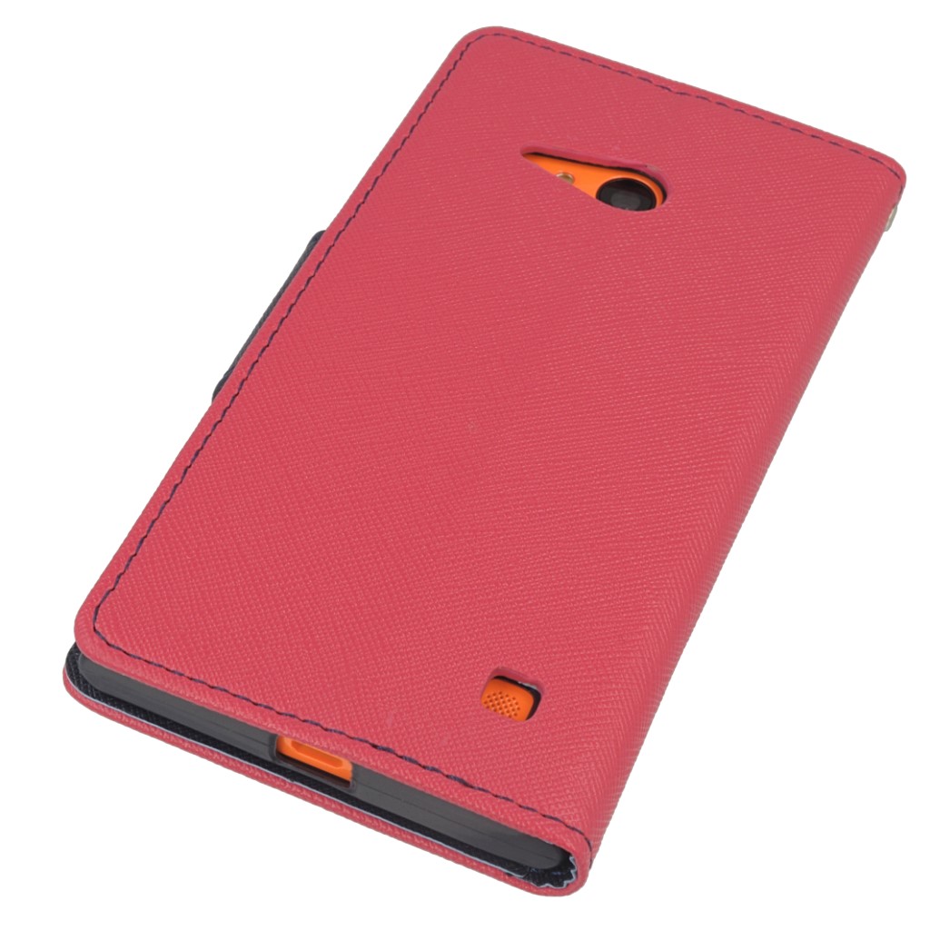 Pokrowiec etui z klapk na magnes Fancy Case rowo-granatowe NOKIA Lumia 730 / 4