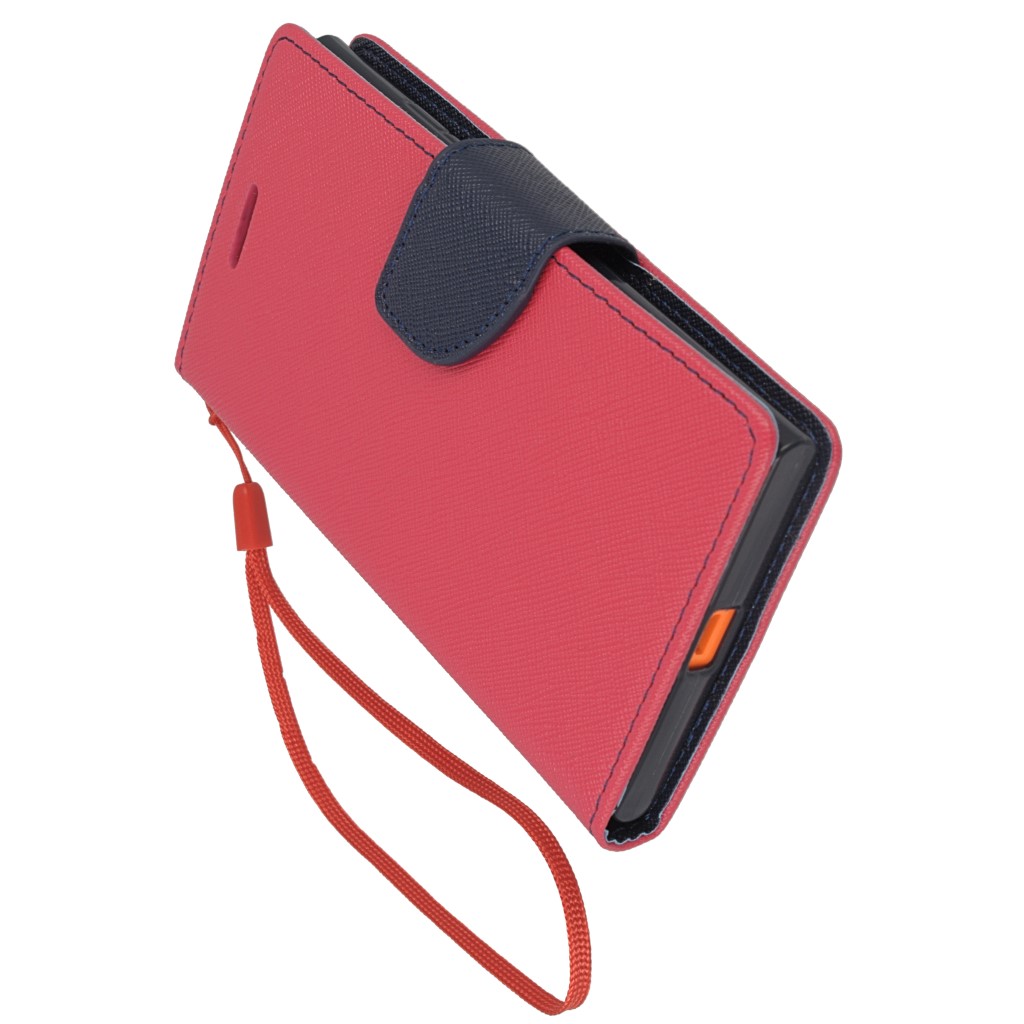 Pokrowiec etui z klapk na magnes Fancy Case rowo-granatowe NOKIA Lumia 730 / 8