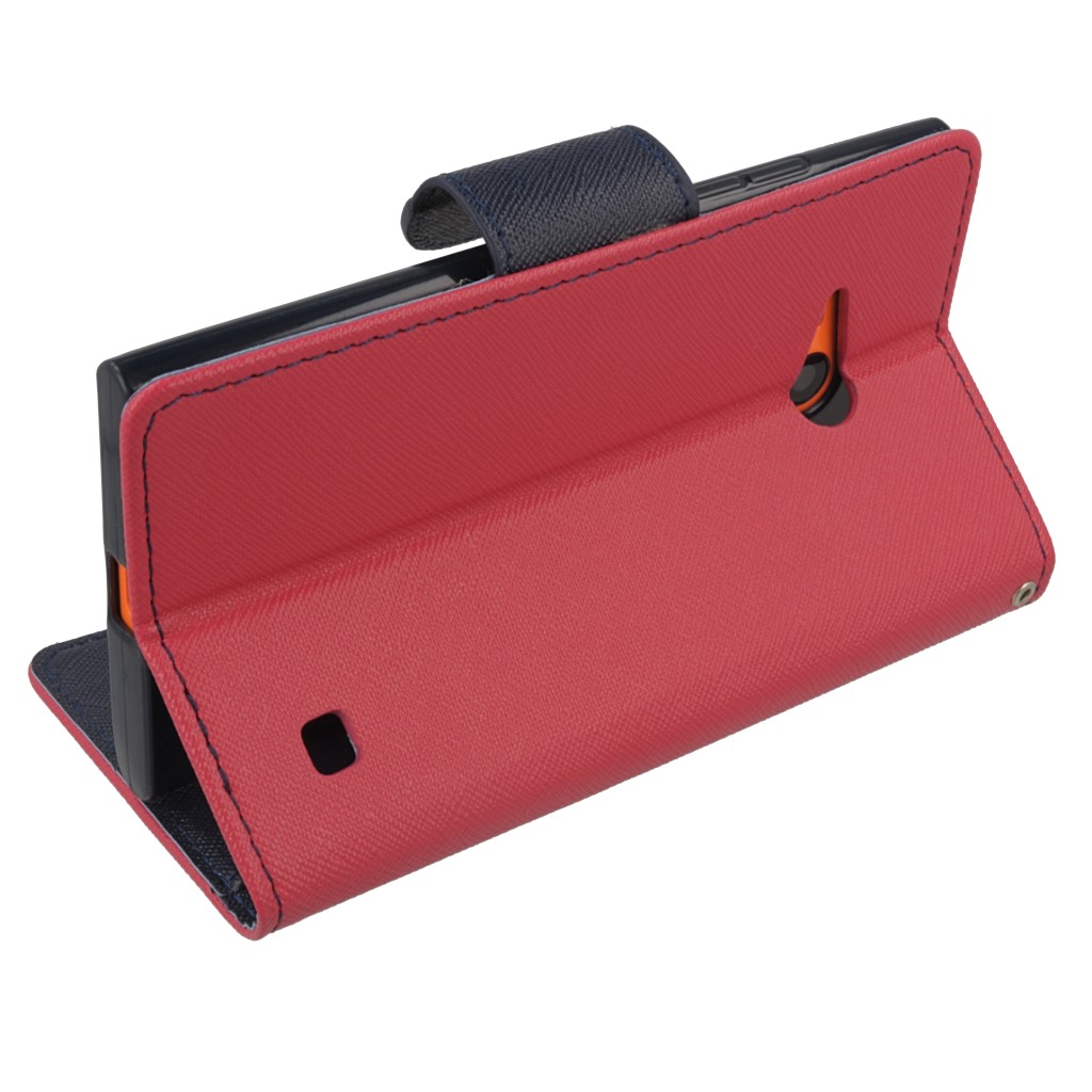 Pokrowiec etui z klapk na magnes Fancy Case rowo-granatowe NOKIA Lumia 730 / 10