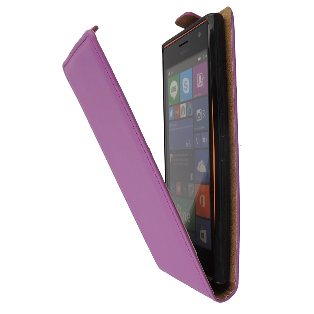 Pokrowiec z klapk na magnes Prestige Slim Flexi fioletowy NOKIA Lumia 730 / 7