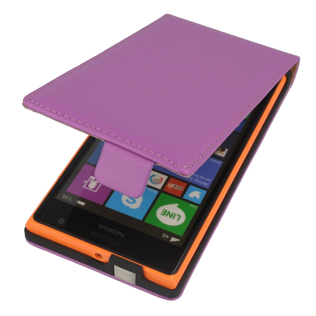Pokrowiec z klapk na magnes Prestige Slim fioletowy NOKIA Lumia 730