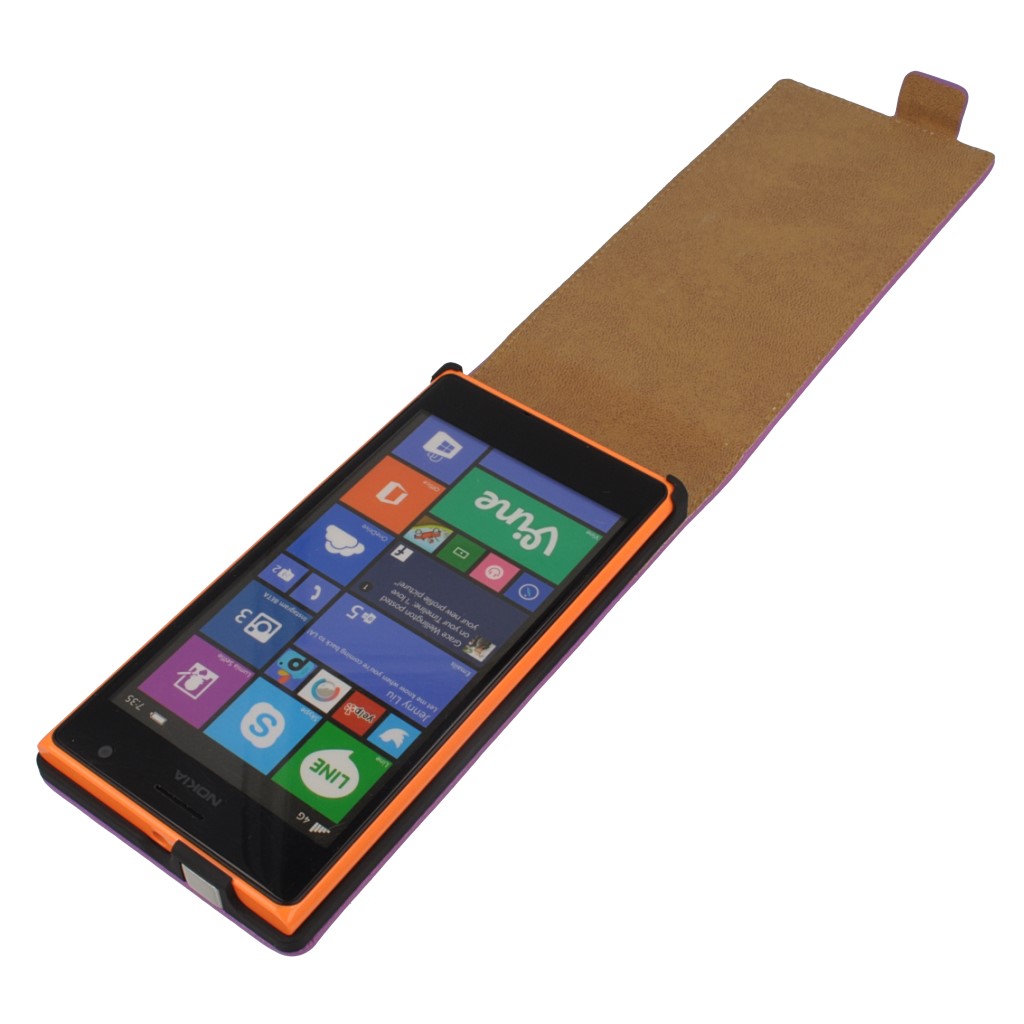 Pokrowiec z klapk na magnes Prestige Slim fioletowy NOKIA Lumia 730 / 10