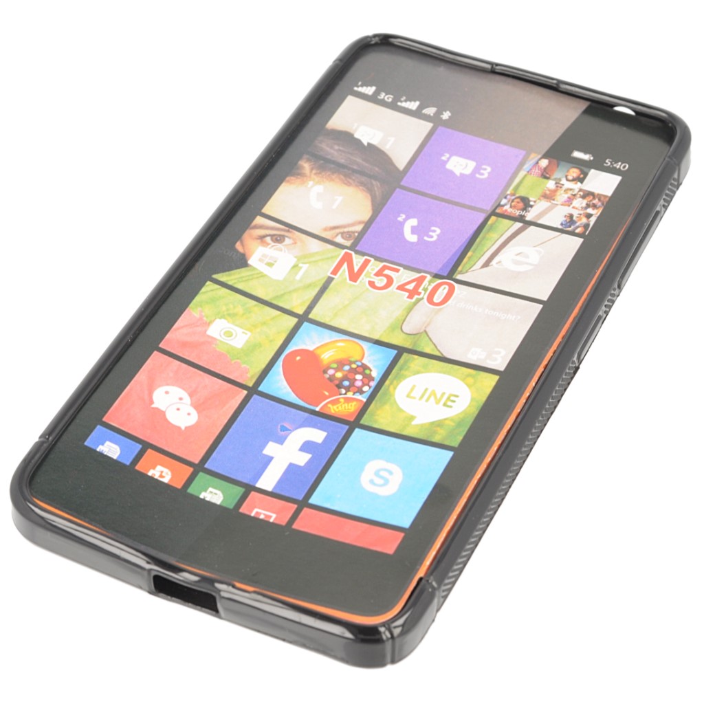 Pokrowiec etui silikonowe S-CASE czarne Microsoft Lumia 540 Dual SIM / 10