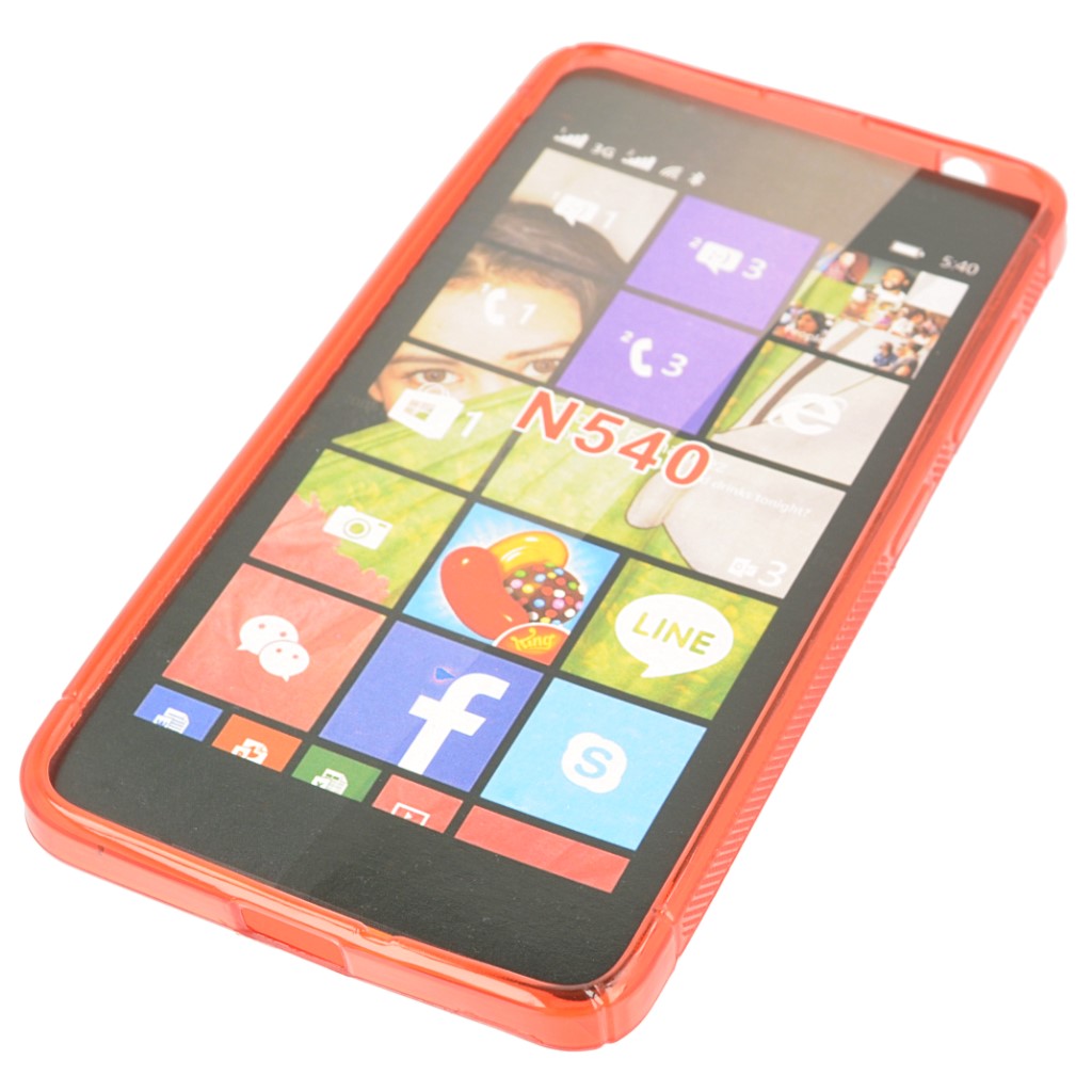 Pokrowiec etui silikonowe S-CASE czerwone Microsoft Lumia 540 Dual SIM / 10