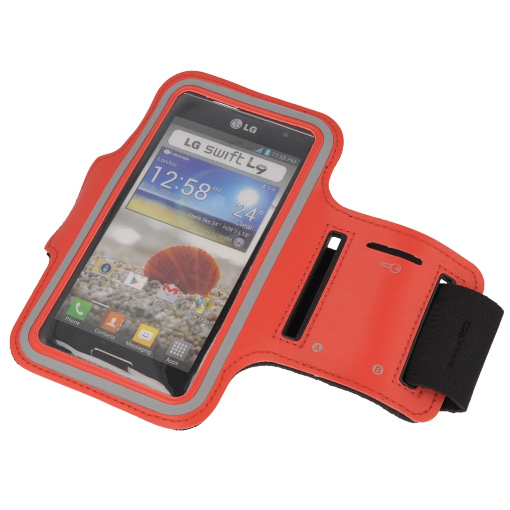 Pokrowiec opaska sportowa na rk Premium czerwona Microsoft Lumia 535 Dual SIM / 10