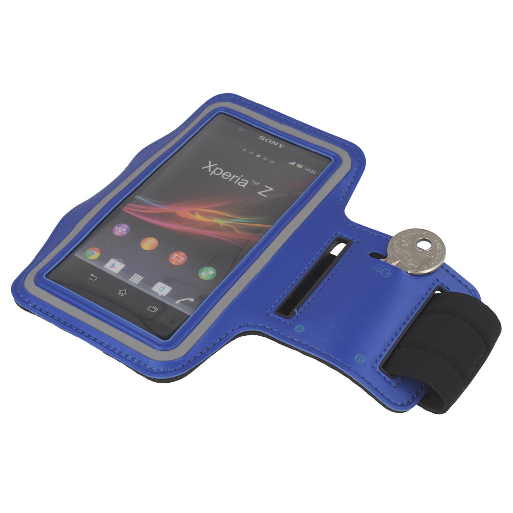 Pokrowiec opaska sportowa na rk Premium niebieska SAMSUNG SM-G900F Galaxy S5 / 4