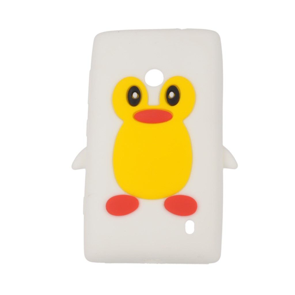 Pokrowiec etui silikonowe 3D Pingwin biae NOKIA Lumia 525 / 5