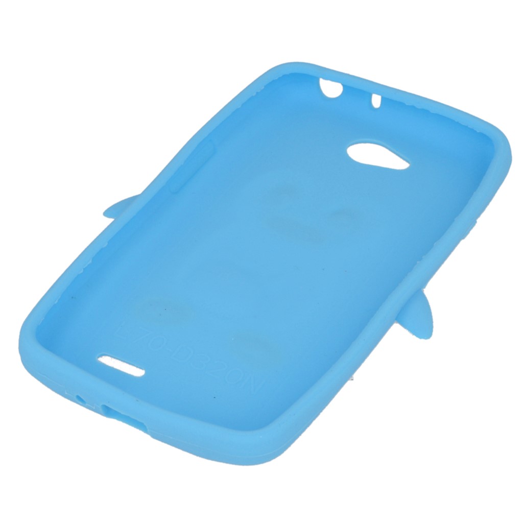 Pokrowiec etui silikonowe 3D Pingwin niebieske LG L65 / 3