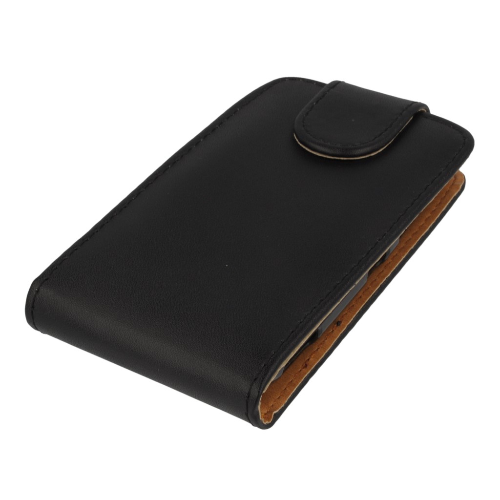Pokrowiec z klapk na magnes Prestige czarno-beowy NOKIA Lumia 610 / 3