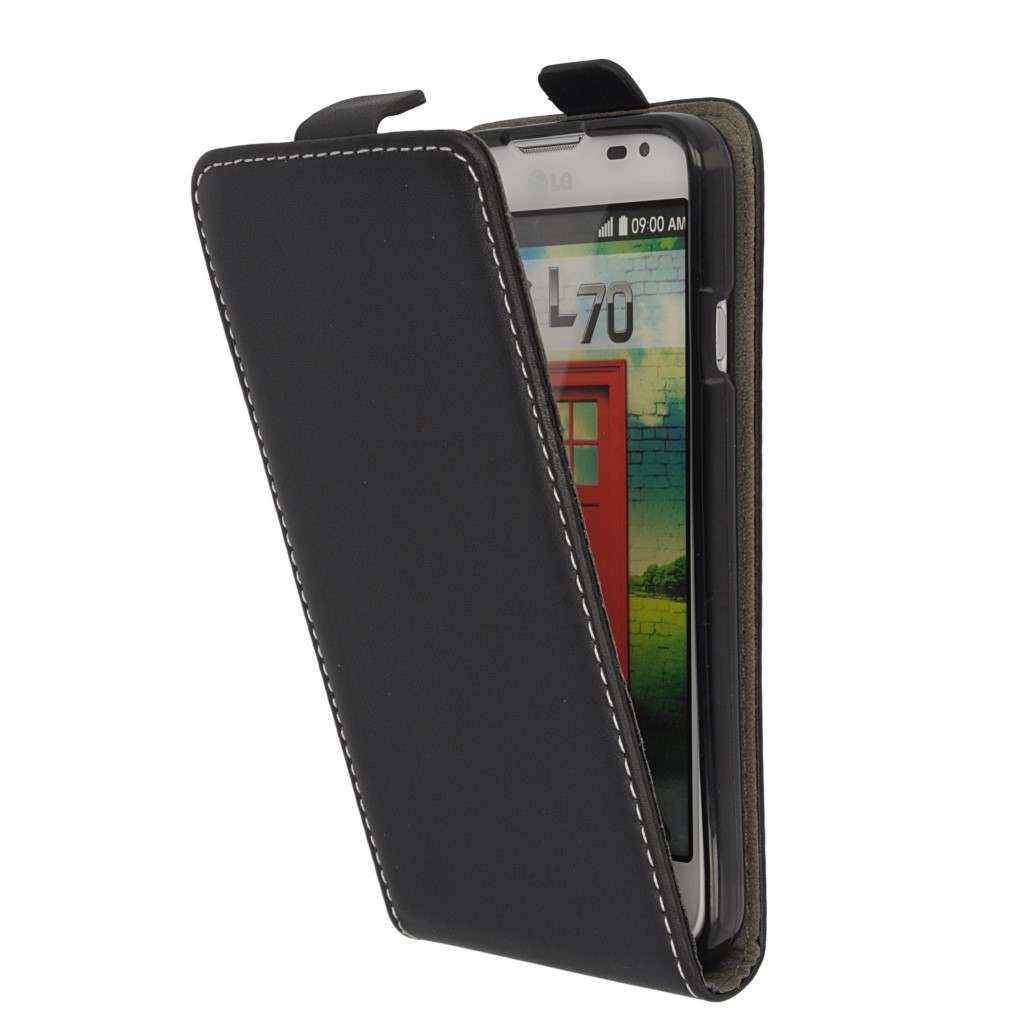 Pokrowiec z klapk na magnes Prestige Slim Flexi czarny LG L65 / 10