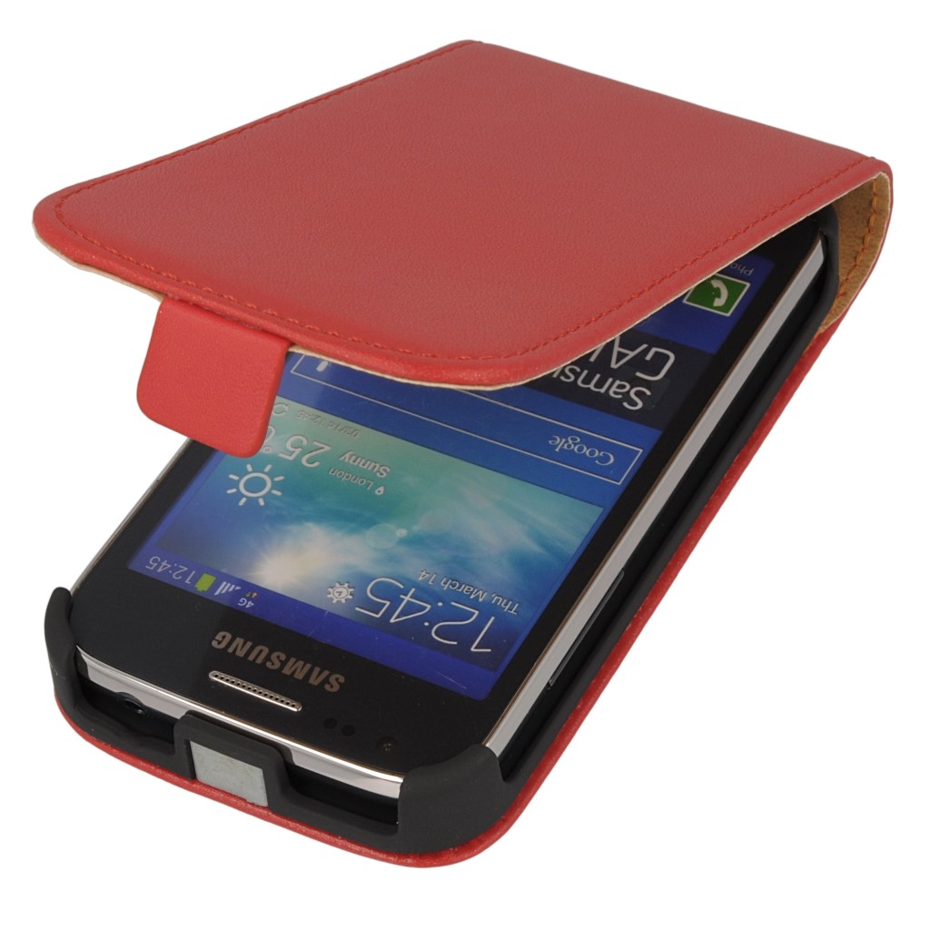 Pokrowiec z klapk na magnes Prestige Slim czerwony SAMSUNG GT-S7275 Galaxy Ace 3 LTE